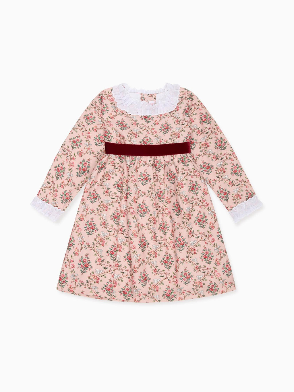 Robe fille florale rose
