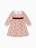 Robe fille florale rose