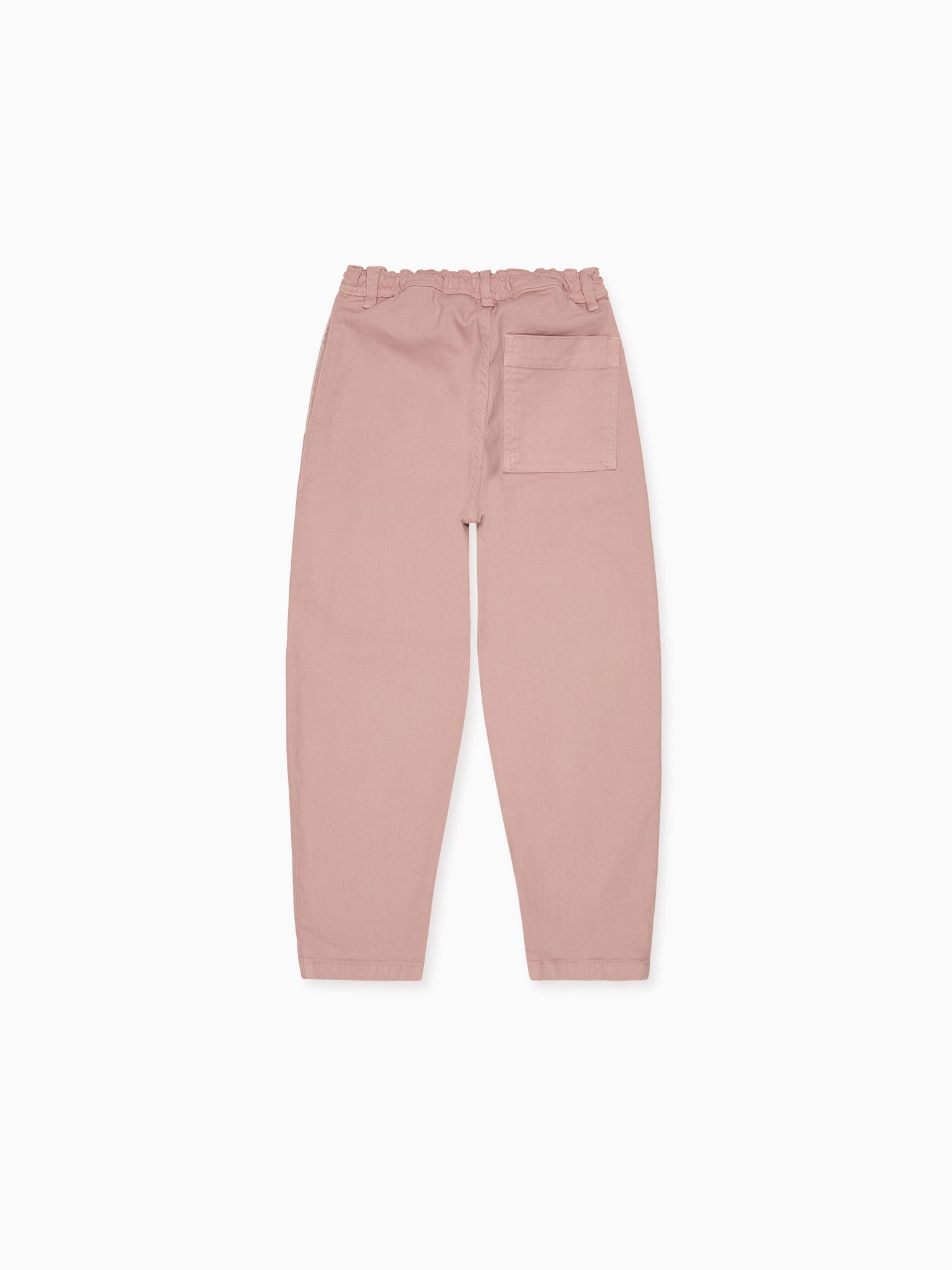 Jean tonneau fille rose