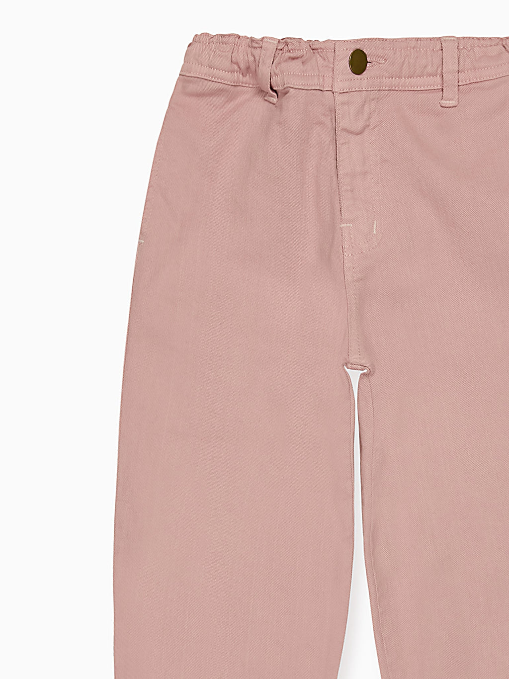 Jean tonneau fille rose