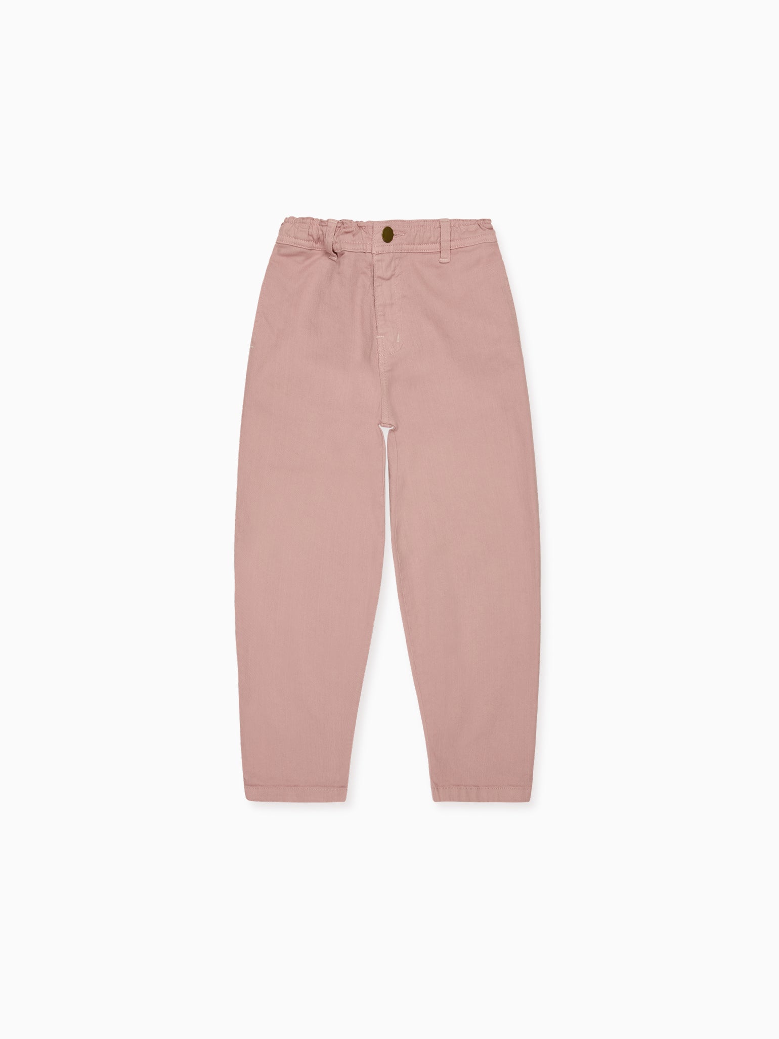 Jean tonneau fille rose