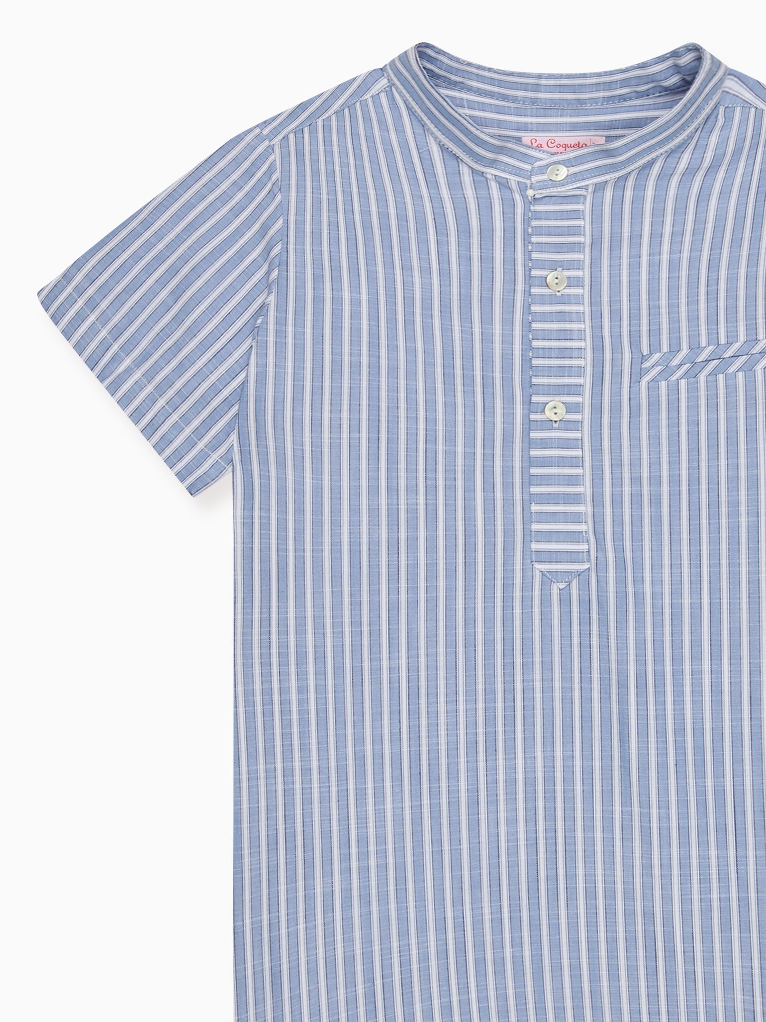 Chemise enfant rayée bleue